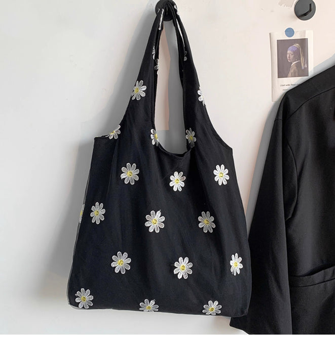 Wholesale Lazy style canvas bag, butterfly shoulder tote bag, large capacity handheld tote bag