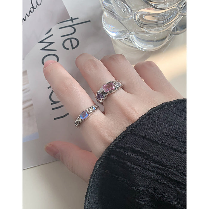 Wholesale A niche light luxury design with a micro inlaid zircon ring made of pure silver