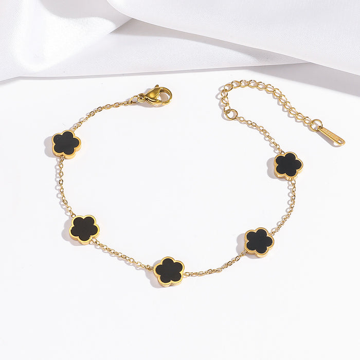 Wholesale Four Leaf Lucky Five Flower Bracelet