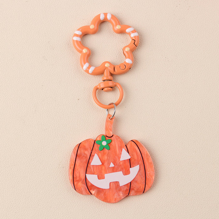 Wholesale  Series Pumpkin Skull Acrylic Keychain Color Ghost Hanging Ornaments