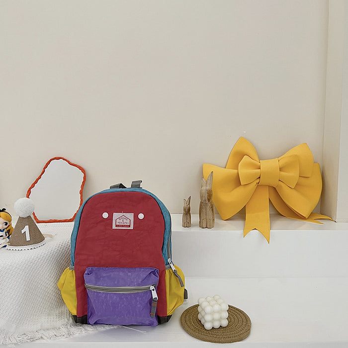 Wholesale Canvas Casual Simple Contrast Color Children's Backpack JDC-BP-YuanDuo015