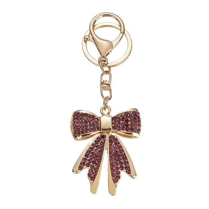 Wholesale Alloy Rhinestone Keychain Bow Women's Bag Key Chain Jewelry Accessories Pendant