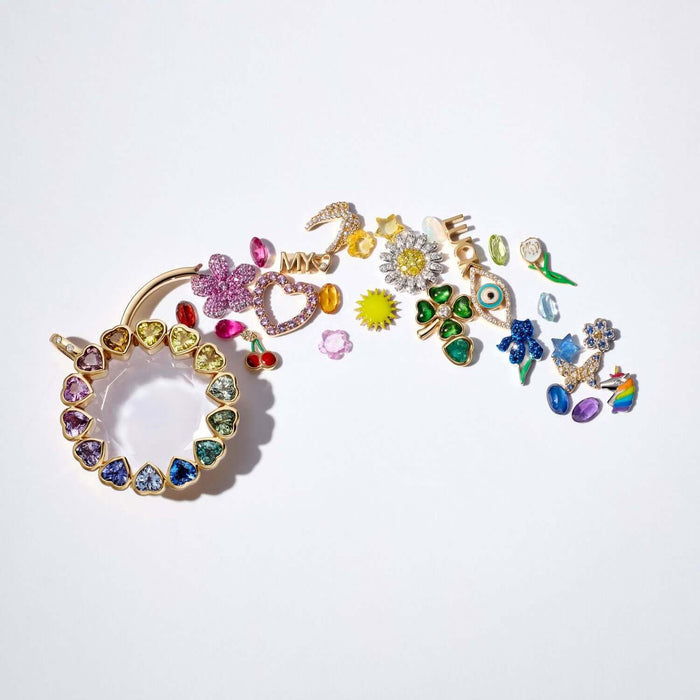 Wholesale DIY Heart-shaped zircon glass box pendant choker necklace