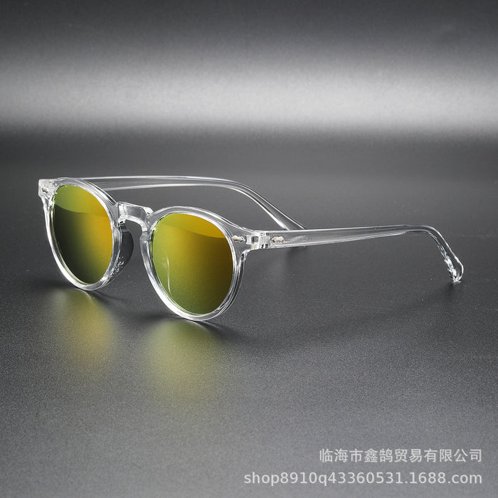 Wholesale Literary retro glasses, round fashionable rice nail sunglasses, polarized sunglasses