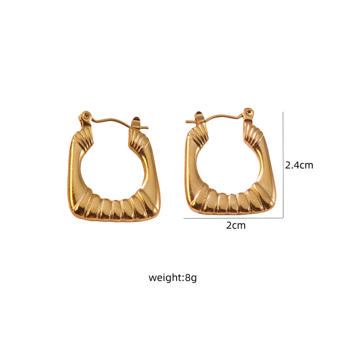 Wholesale Stainless Steel Geometric Heart Earrings JDC-ES-JW015