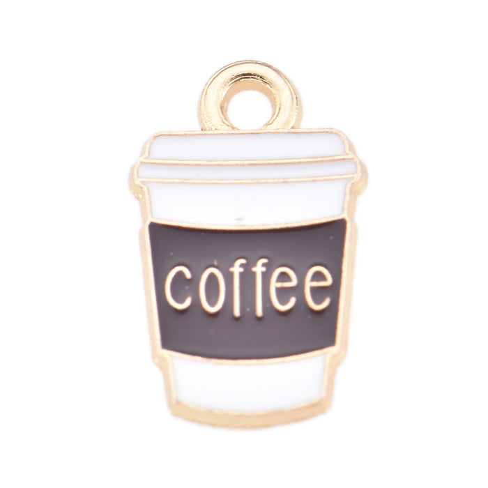 Wholesale compact coffee cup jewelry pendant pendant keychain earrings pendant