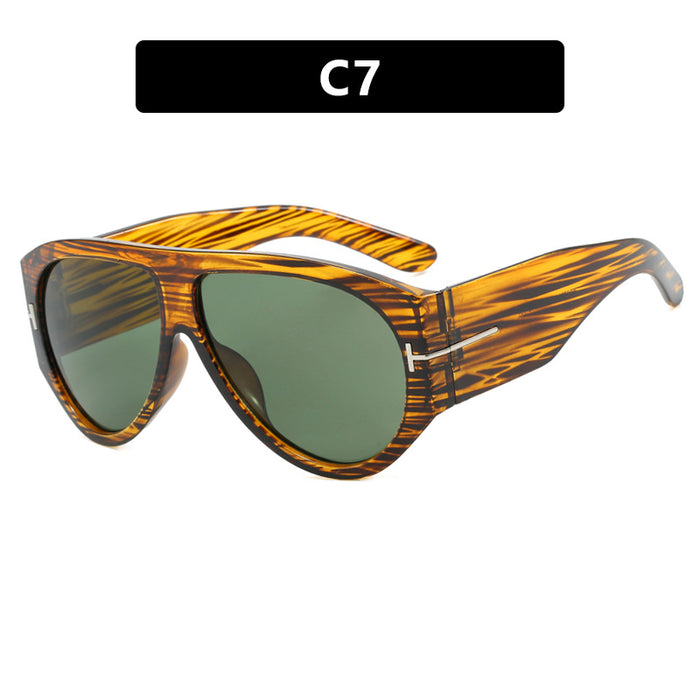 Wholesale T-shaped large frame sunglasses, personalized and fashionable sunglasses