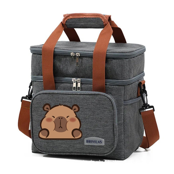 Wholesale Double-layer lunch bag printed insulation bag ice bag for picnic insulation