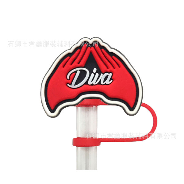 Wholesale 50pcs Red Community Straw Cap  Decorative Dust Plug Straw Cover
