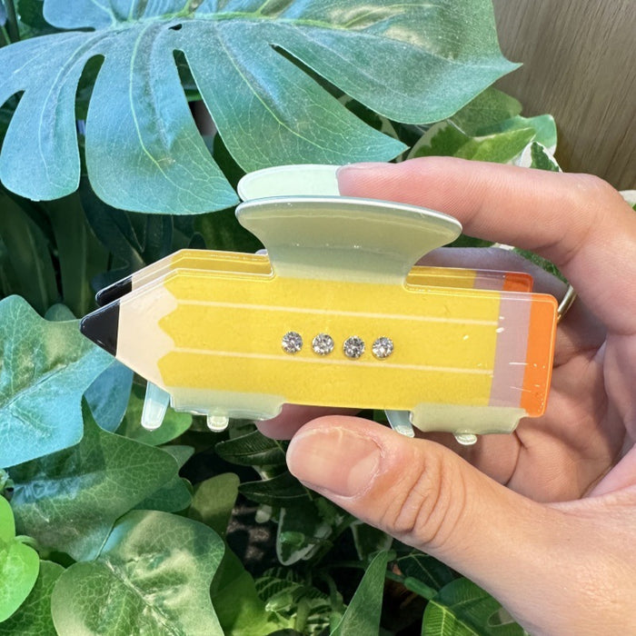 Wholesale Candy Color Dot DiamonCandy color diamond pencil shark clip cute eraser color matching pen clip back to school season Teacher' s Day ponytail clip