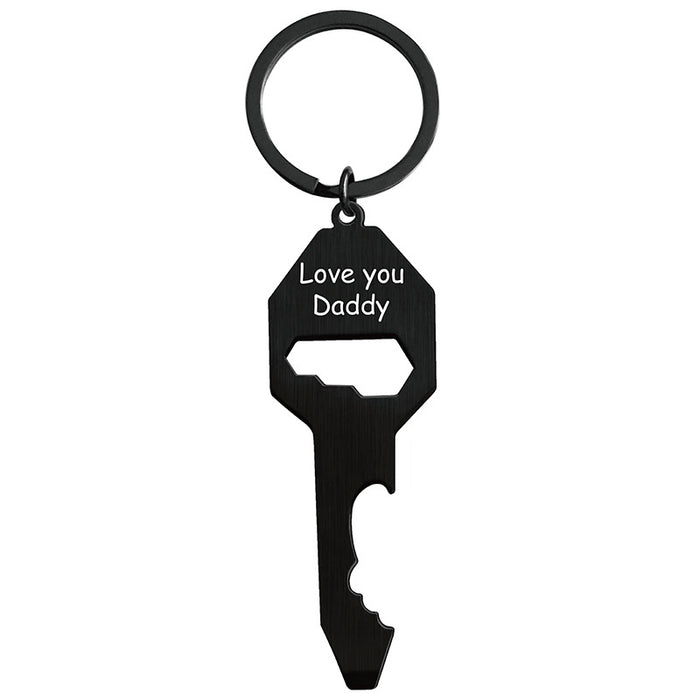 Wholesale Multifunctional Bottle Opener Screwdriver Wrench Father's Day Alloy Keychain JDC-KC-GangGu047