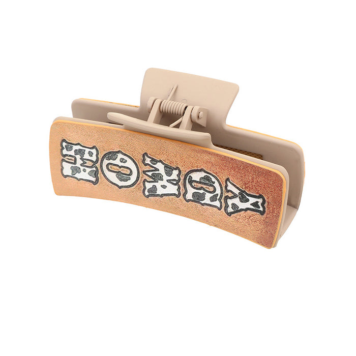 Wholesale Western Cowboy Style Cactus Letter Leather Hairpin JDC-HC-YiTian001