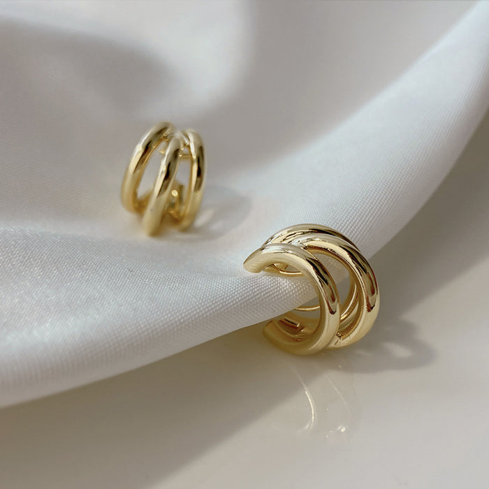 Wholesale Ear Clip Women's No Ear Holes Elegant Circle Earrings Hoop Earrings