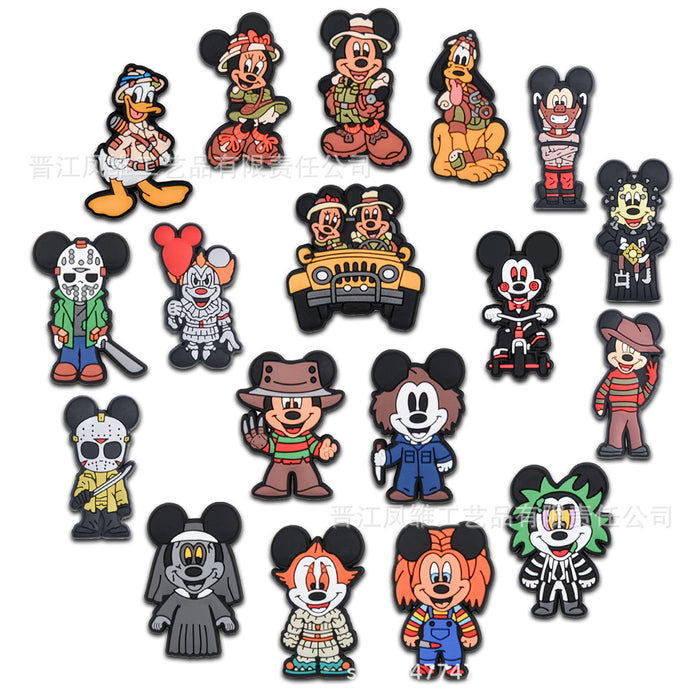 Wholesale 50pcs  Shoes Charms shoe buckle cartoon character decoration accessories