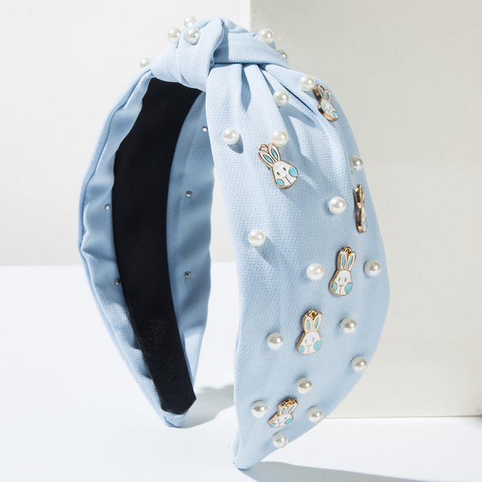 Wholesale Easter Beaded Alloy Bunny Headband