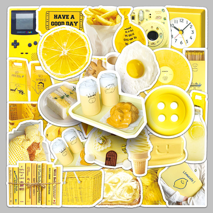 Wholesale 50pcs yellow style simple stickers