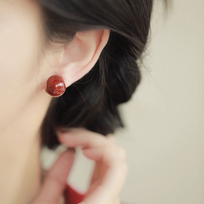 Wholesale  Wine Red Mosquito Incense Plate Ear Clip Without Ear Holes Women's Earrings Retro