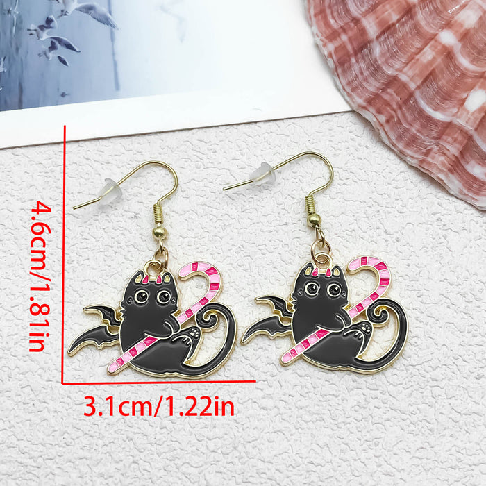 Wholesale Halloween Kitten Alloy Earrings JDC-ES-Oulu002