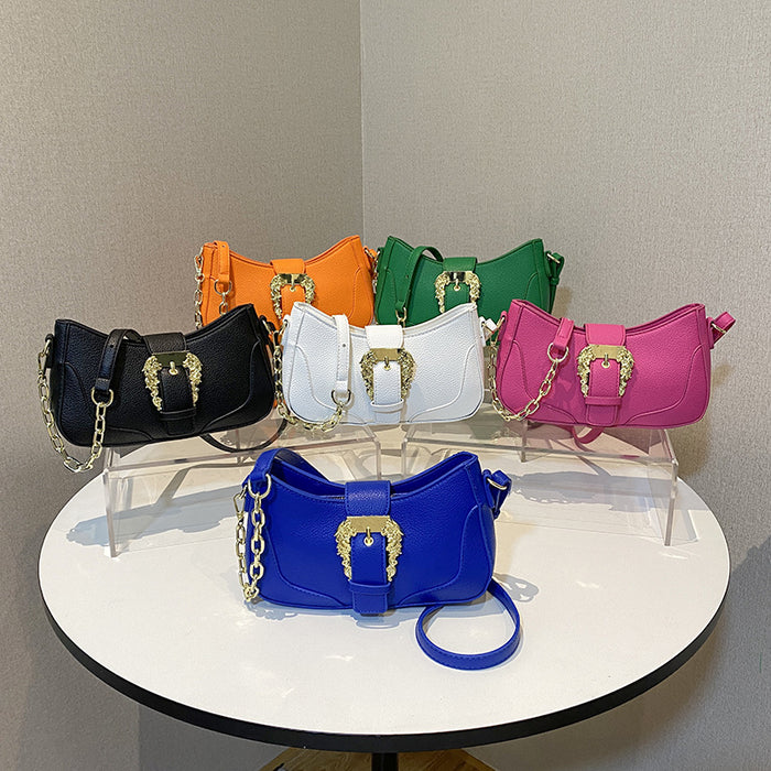 Wholesale Colorful Lychee Pattern Retro Shoulder Bag Underarm Bag JDC-SD-ShiShen005
