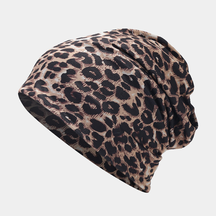 Wholesale Leopard print headf that can be used as both a Fashionhat and a neck warmer.