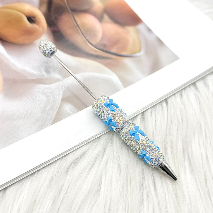 Wholesale Rhinestone Bow Beaded Pen – DIY Creative Ballpoint Pen for Office,  minimum quantity: 2