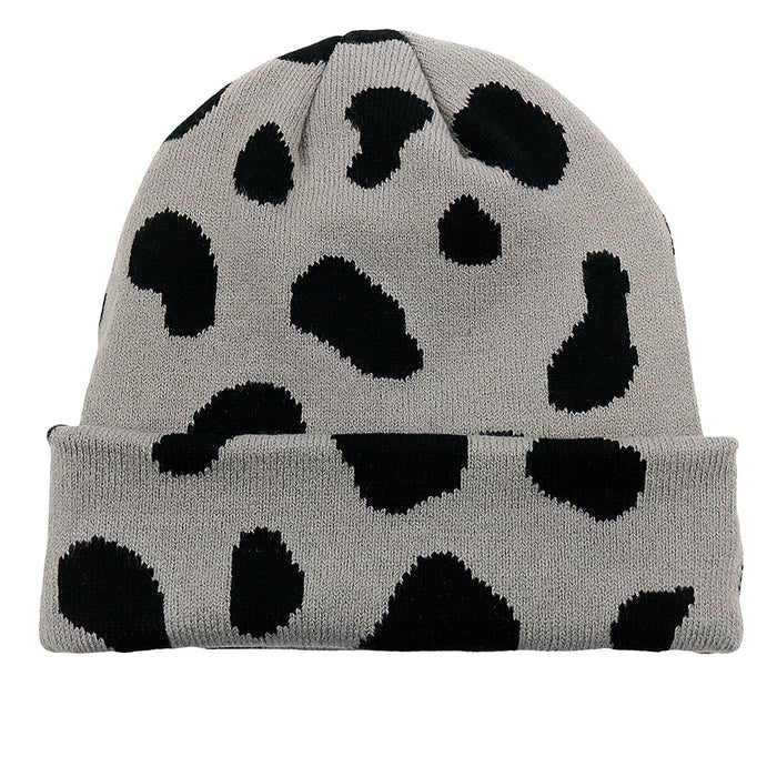 Wholesale Cow Leopard Print Jacquard Acrylic Wool Knitted Hat JDC-FH-HaiPu012