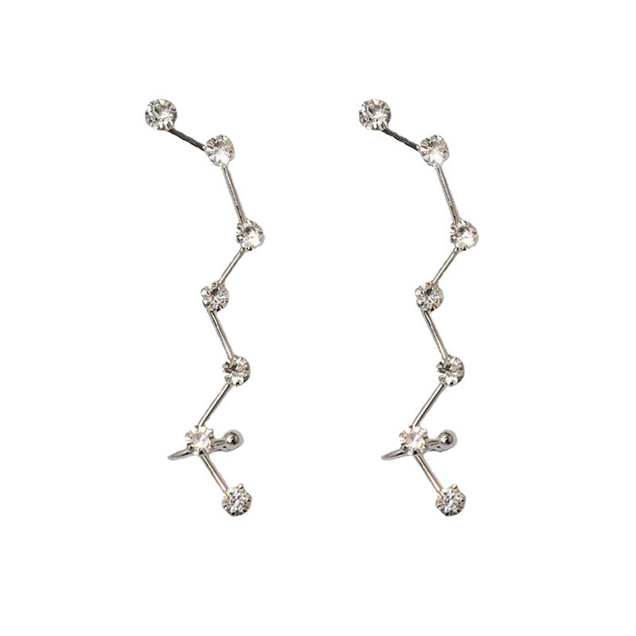 Wholesale Silver Needle Earnail Sparkling Diamond Earpiece Single