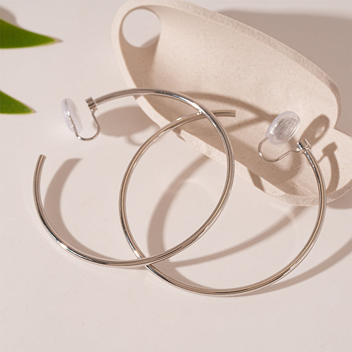 Wholesale Earless hole, simple metal feel, geometric element ring ear clip, fashionable commuting atmosphere, high-end temperament, earrings for women