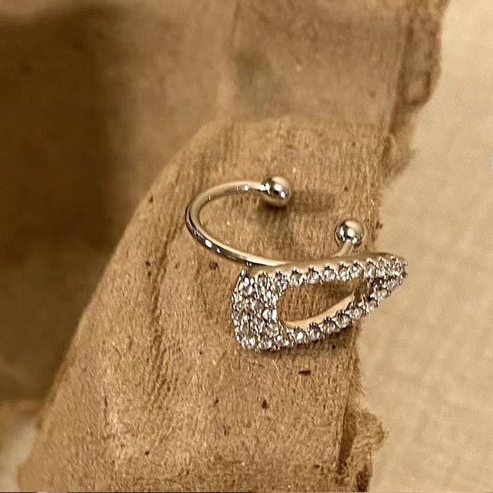 Wholesale High end micro inlaid zircon ear clip for women without ear holes earrings, ear bone clip for versatile earrings