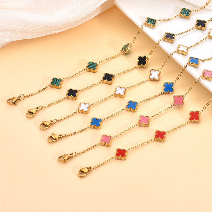 Wholesale Clover Bracelet 9mm Small Titanium Steel Women's Fashion Clover