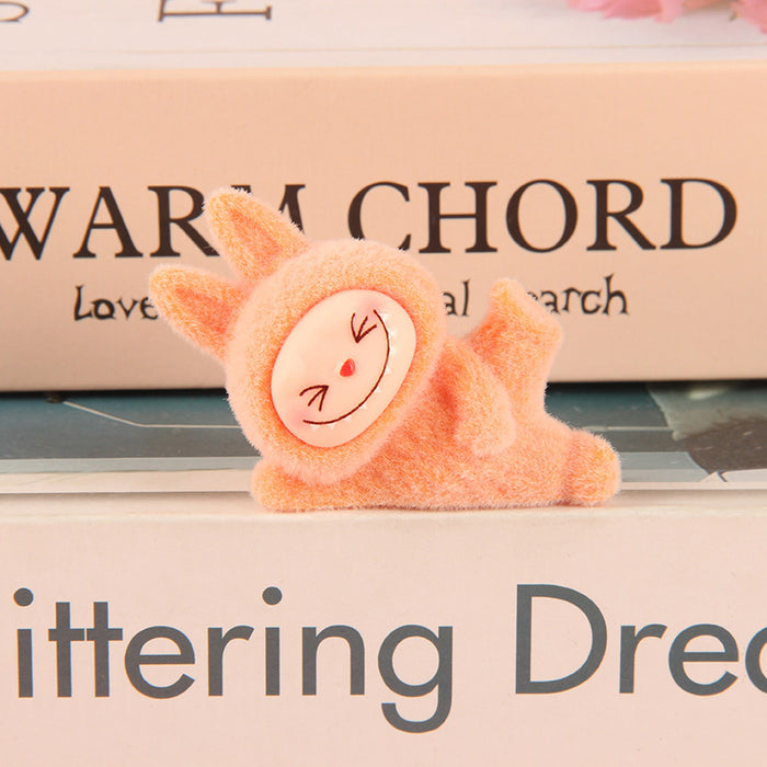 Wholesale flocked cute cartoon 3D doll keychain