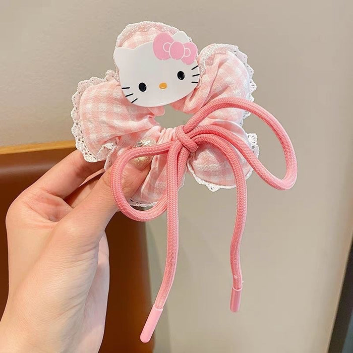 Wholesale Cute checkered flower hair ties