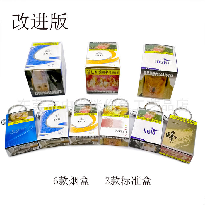 Wholesale Simulation cigarette box hanging decoration paper box keychain car keychain bag