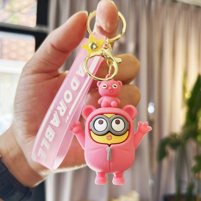 Wholesale Cartoon keychain PVC rubber pendant figurine