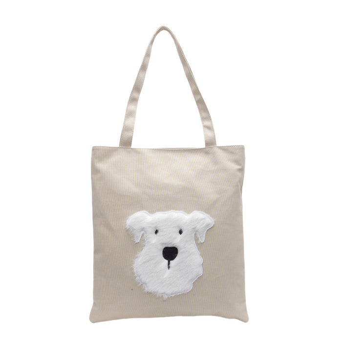 Wholesale Cute canvas backpack, one shoulder cloth bag, tote bag, versatile, large capacity casual class bag