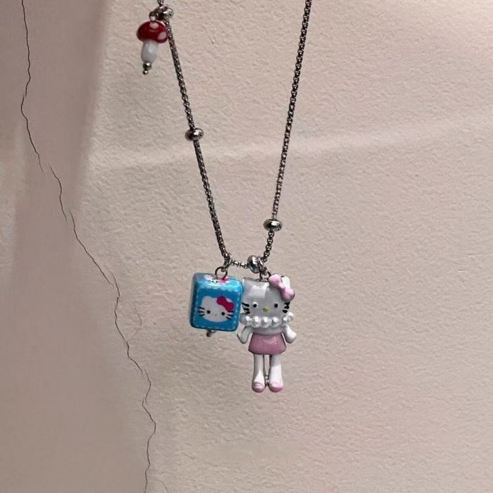 Wholesale Cute Cartoon Block Necklace for Women long necklace