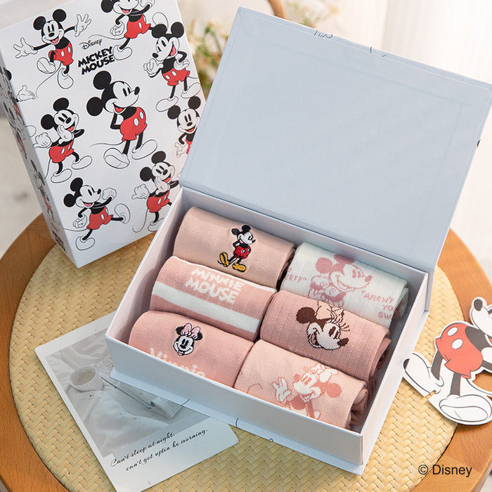 Wholesale Spring and Autumn style 6-pack college style cartoon embroidered mid tube socks