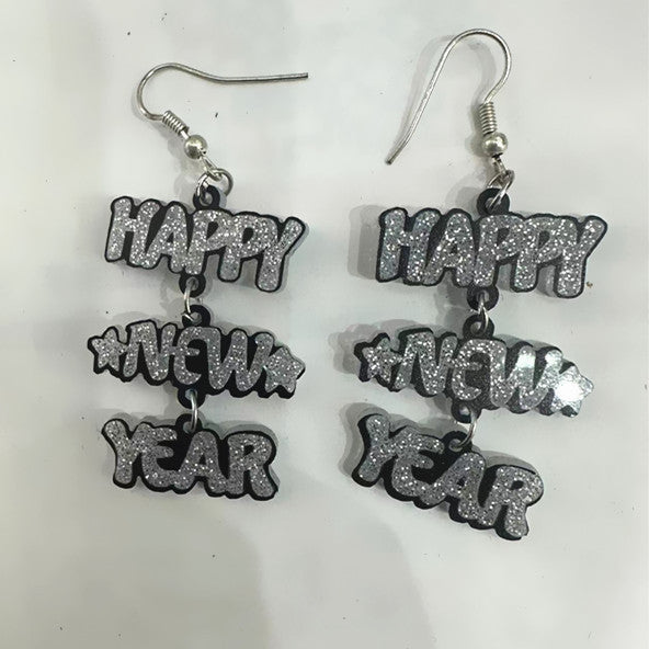 Wholesale Year' s Celebration New Year' s Eve Fireworks Sweet Glitter Acrylic Earrings