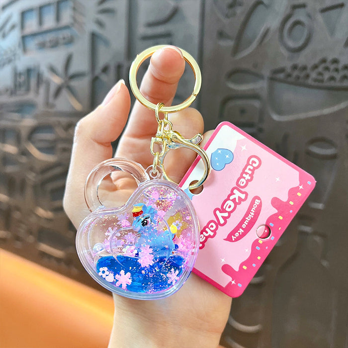 Wholesale Liquid-Filled Unicorn Quicksand Keychain