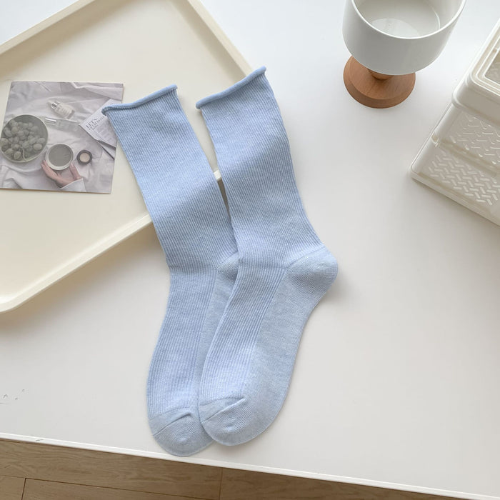 Wholesale Curled edge socks, mid tube socks, long tube socks, stacked socks