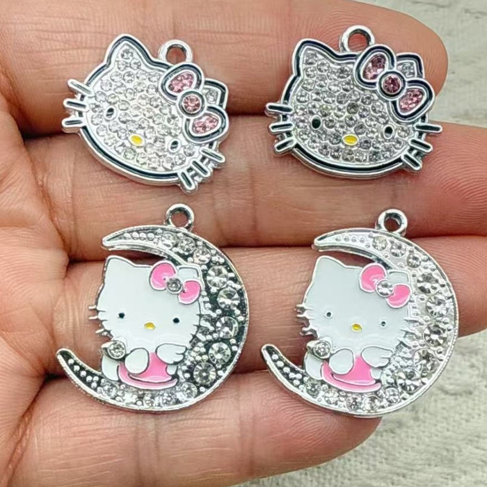 Wholesale 10PCS Cartoon Moon Cute Kitten Necklace Children' s Pendant