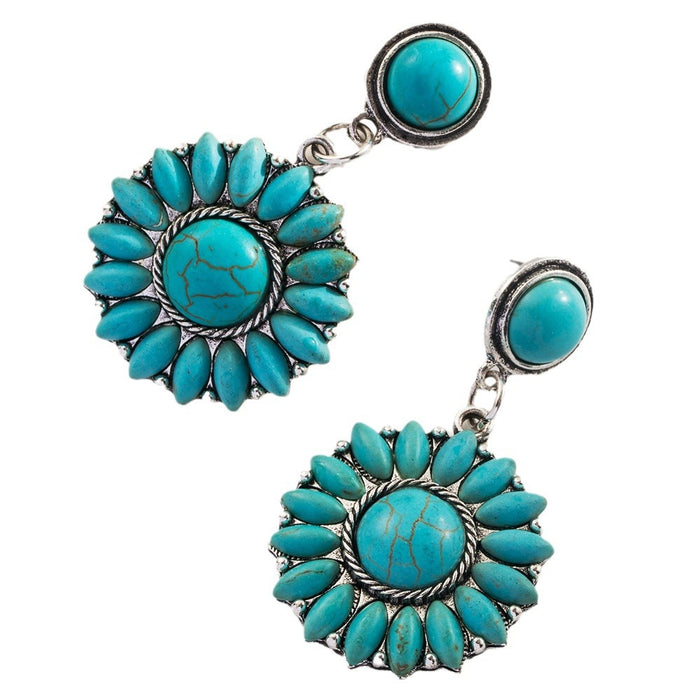 Wholesale Heart-shaped turquoise statement earrings
