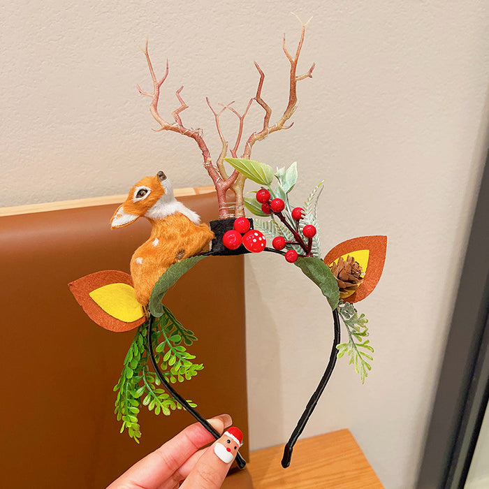 Wholesale Christmas Glow Headwear Fun Dress-up Headband Antler Hair Accessories