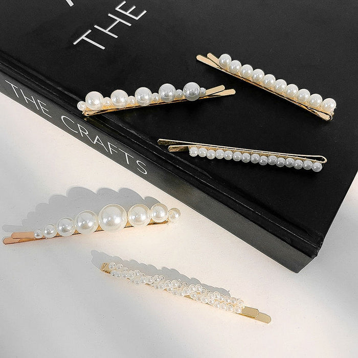 Wholesale Pearl Bangs Hairpin Simple Elegant Clip Sweet Hairpin Accessories Jewelry