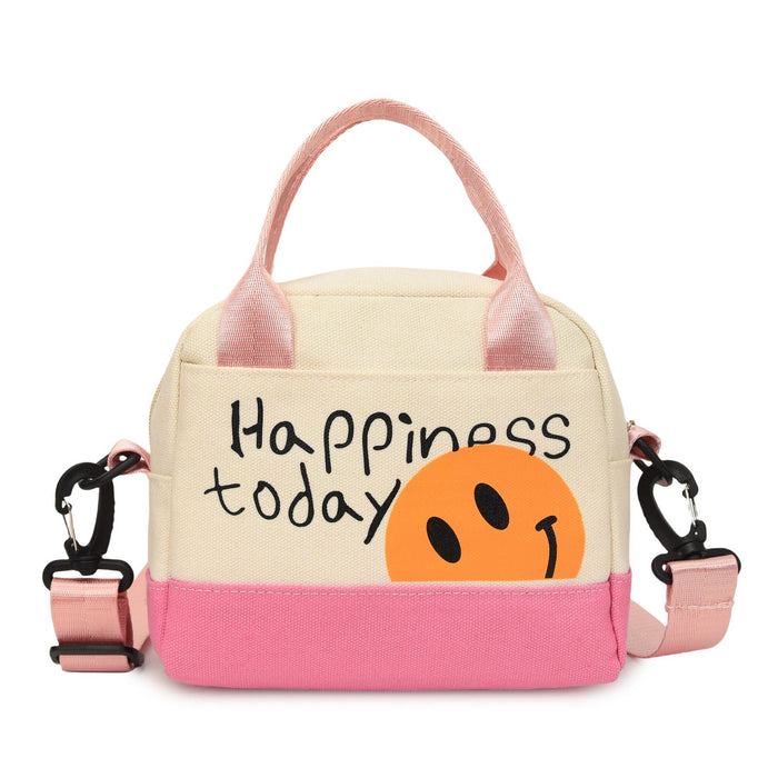 Wholesale Cute smiling face backpack for travel and commuting, hand-held canvas bag