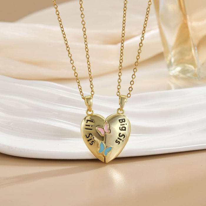 Wholesale Cartoon rainbow heart magnetic interlocking choker necklace