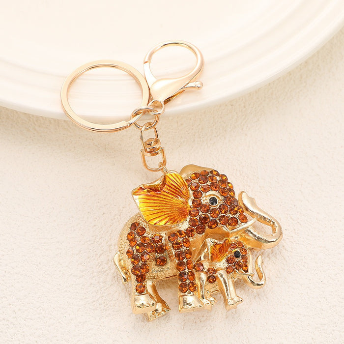 Wholesale Elephant Rhinestone Keychain Decorative Fashion Accessory