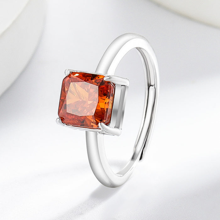 Wholesale Geometric High Carbon Diamond Ring Real Gold Plated Fashion Jewelry Accessory for Women Boutique Resale