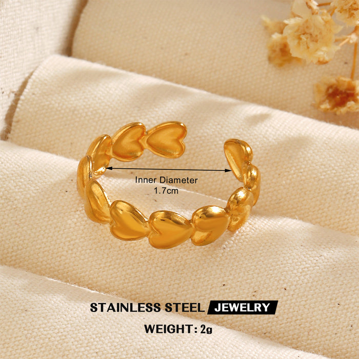Wholesale Women's Adjustable rings Heart-Shaped Stainless steel rings