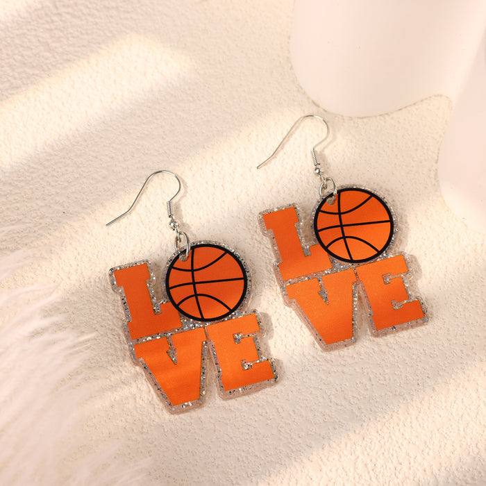 Wholesale Basketball, volleyball, creative earrings, party decorations, acrylic